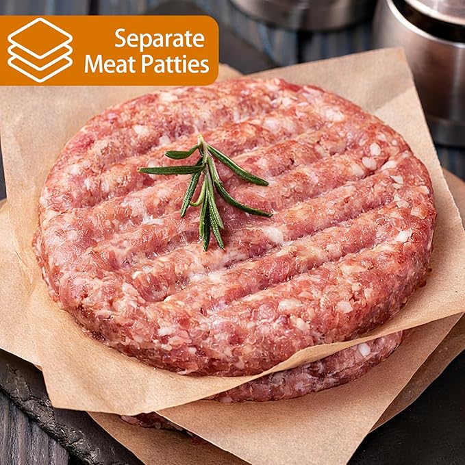 Ninsula 400PCS Patty Paper, 6x6 In Unbleached Parchment Paper Squares, Non-Stick Hamburger Patty Paper for Seperating Burgers, Butter, Cookies, Freezing, Baking and Candy Wrapper