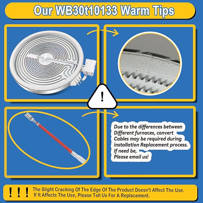 Upgraded WB30T10133 Range 9"/6" Dual Radiant Surface Element Compatible with GE Hotpoint Electric Stove, WB30X24111 10" Haliant Surface Element Replace PS2321567 AP4345739