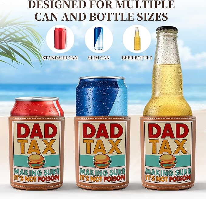 Fathers Day Gift for Dad from Daughter Son - Keeps Cold 12Oz Can Cooler Insulated No Wet Hands, Dad Birthday Gifts with Gift Box for Father's Day Retirement, Cauife Slim Can Koozie for Beer Soda