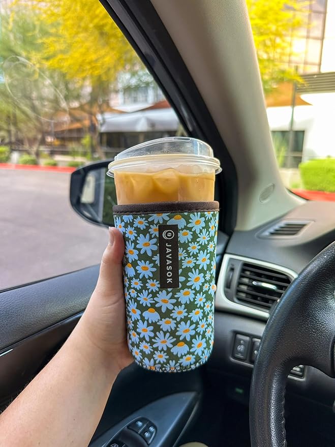 Sok It JavaSok Iced Coffee & Cold Soda Insulated Neoprene Cup Sleeve (Chamomile China, XLarge: 38-42oz)