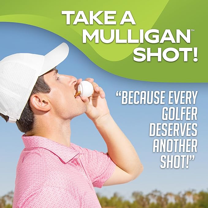 GoSports Mulligan Shots Golf Ball Shot Glasses with Lids - 12 Pack - Funny Golf Gifts for Men