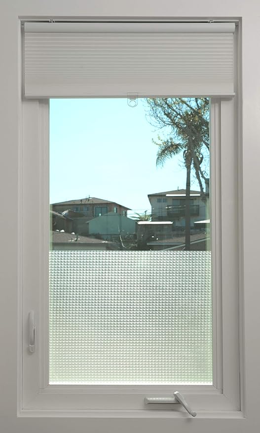 Con-Tact Brand Creative Clear Covering, Versatile and Self-Adhesive Shelf Liner, Semi-Transparent Privacy Film, Protective Clear Vinyl, 18'' x 50', Frosty Diamonds