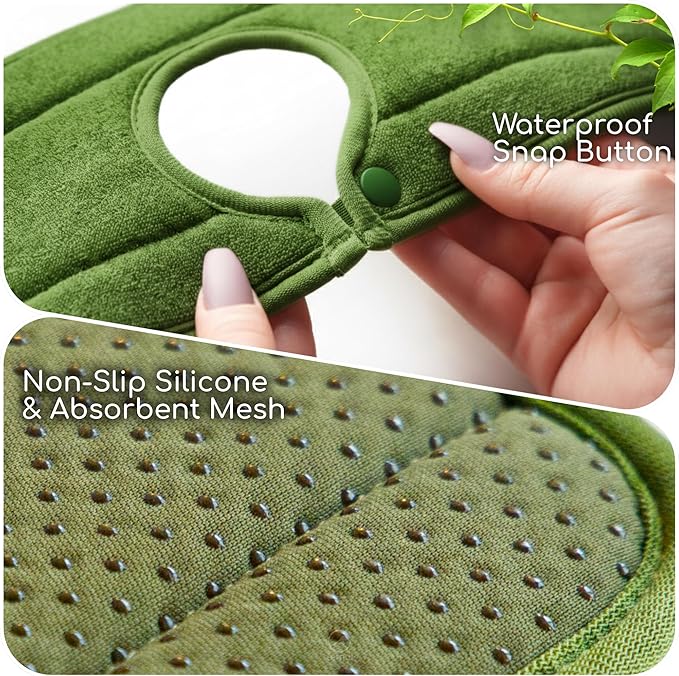 Ternal Original SINKMAT 24in XL Faucet Splash Guard Extra Long Microfiber Sink Drip Catcher Mat Non Slip Countertop Protector Drying Pad Kitchen Bathroom RV Machine Washable [Moss Green]