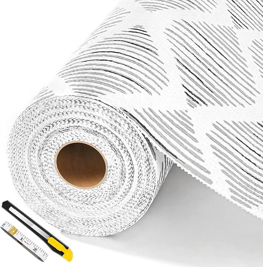 Shelf Liners for Kitchen Cabinets Non-Adhesive, Non-Slip Thickened Shelf Paper Waterproof Washable for Drawer Dresser Pantry Shelve Bathroom Protector Liner
