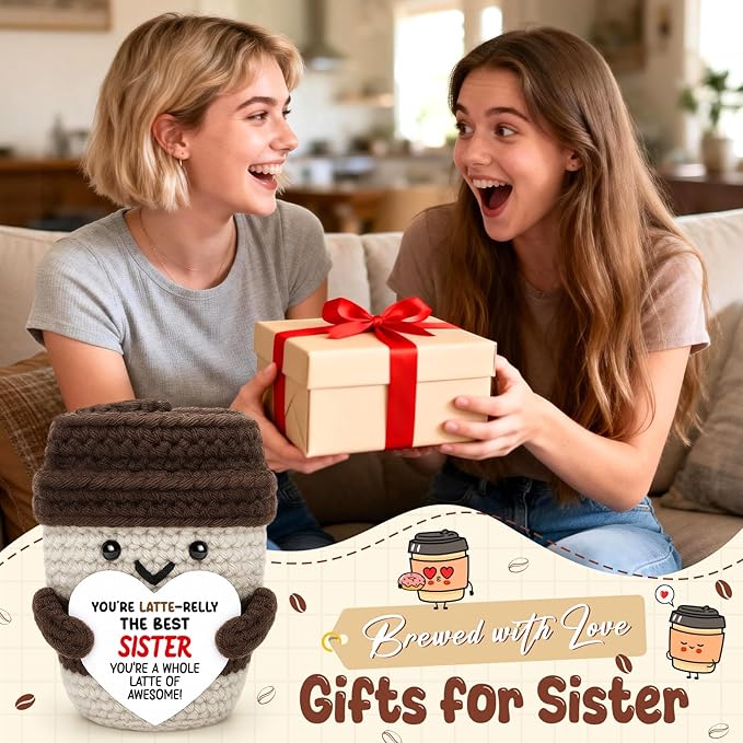 Agantree art Sisters Gifts from Big Little Sister Birthday Basket Handmade Coffee Mug Accessories Desk Home Decoration College Graduation Gifts Positive Ideas Cute Stuff Small Desk Home Decoration