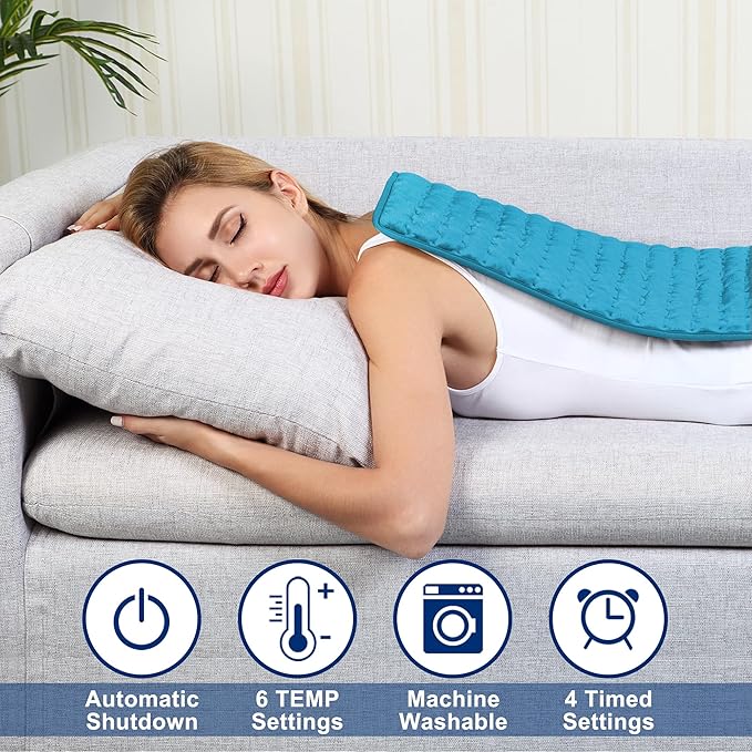 24x20 Inch Electric Heating pad for Back Neck Shoulder Knee Arms Legs- Electric Heat Pads with 6 Heat Settings & Auto Shut Off &Dry/Moist Heat Heating Pad for Birthday Mother Father Girl Men Women