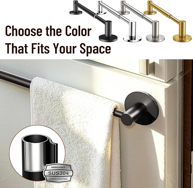 Magnetic Towel Bar, Adjustable Towel Rod with Larger Magnetic Base & Hidden Magnet Design, Non-Slip Magnetic Towel Holder for Refrigerator, Dishwasher, Oven, Washer (Matte Black, 2Pack)