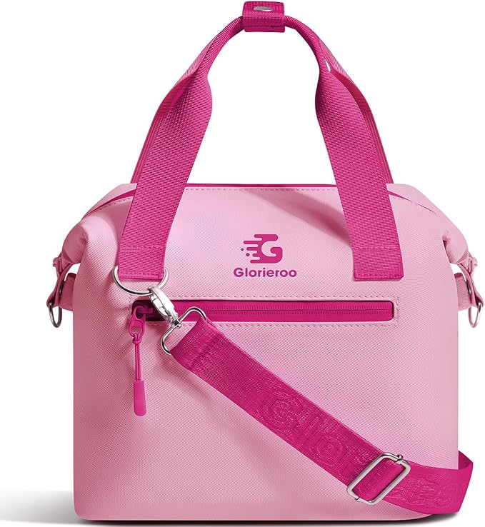 GLORIEROO Pastel Lunch Box Women | Insulated Soft Waterproof Leakproof Lunch Bag Cooler | Adjustable Strap | BPA-Free