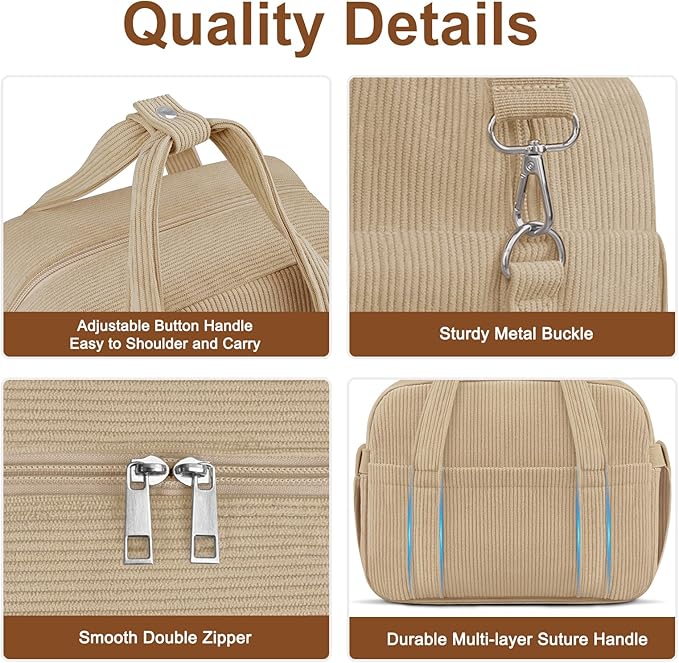 KUBYA Corduroy Lunch Box Lunch Bag for Women Men, Cute Strawberry Small Insulated Reusable Work Leakproof Simple Lunch Boxes Tote Bag Adults Cooler Bag