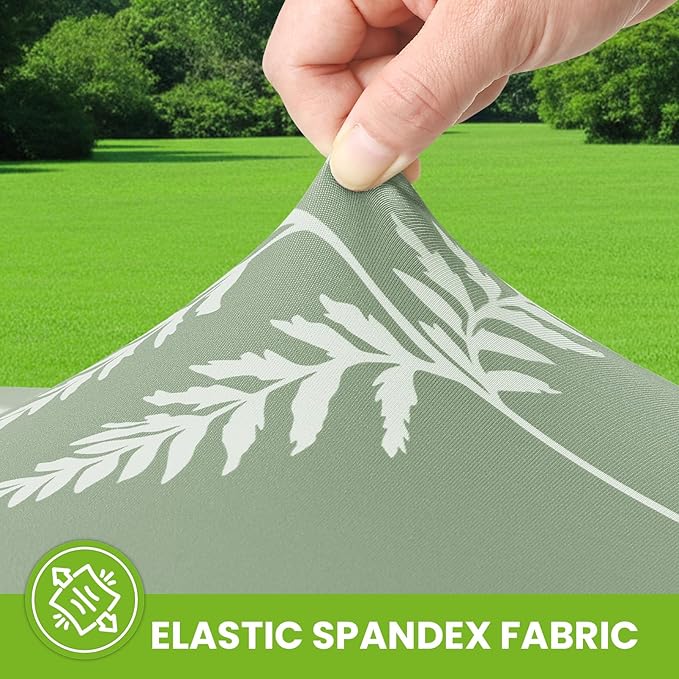 Smiry Spandex Fitted Tablecloth for 4 Foot Rectangle Tables, Washable Picnic Table Cover with Elastic, Stretch Reusable Table Cloth for Outdoor, Camping, Dining & Kitchen (Mint Leaf, 24"x48")