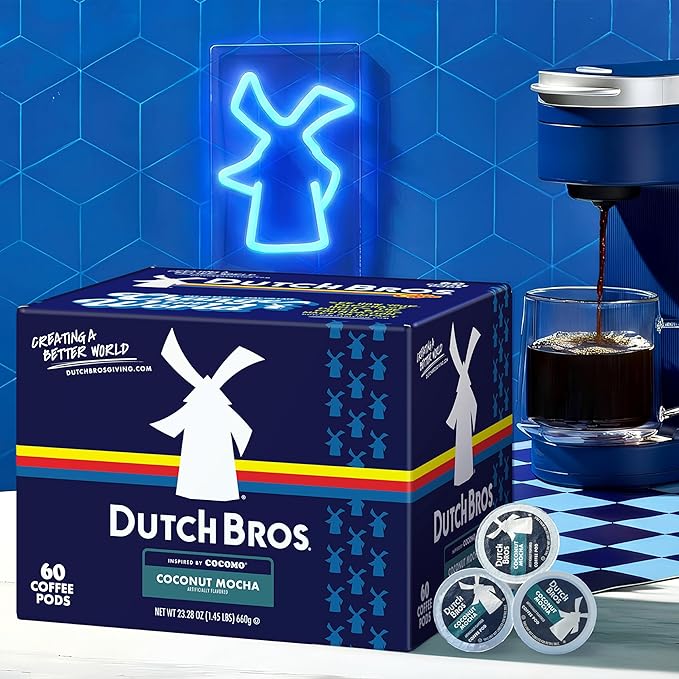 Dutch Bros Coconut Mocha Flavored Coffee inspired by Cocomo®, 60 Count, Medium Roast, Single Serve Coffee Pods for Keurig K-Cup Brewers
