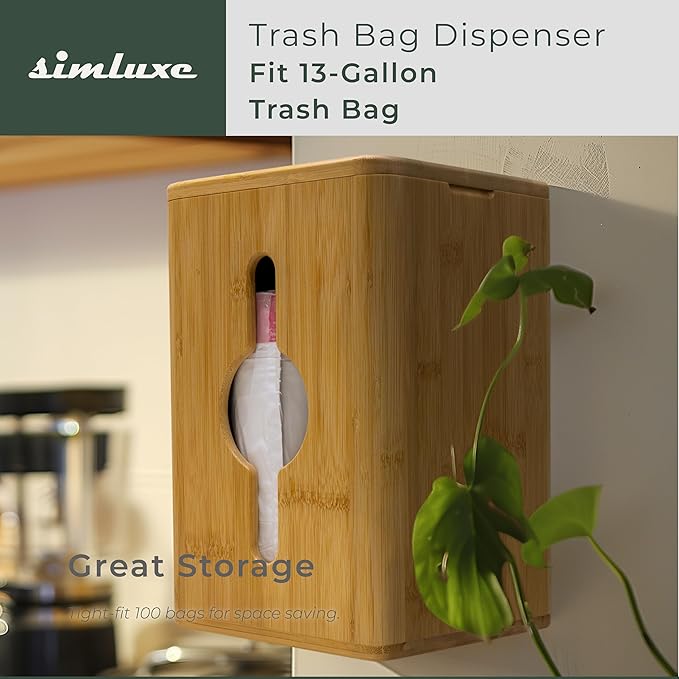 Trash Bag Dispenser – Wall Mounted & Stackable Garbage Bag Holder Dispenser for Kitchen & Pantry | Durable, Minimal, and Effortlessly Organized (Large)