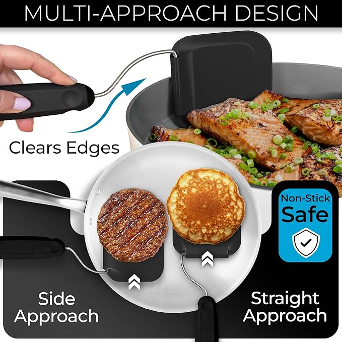 Adjustable Angle Spatula - New PPSU material - Turner and Flipper for Eggs, Pancakes, Burgers - Swappable Spatula Heads - Thin, Heat Resistant - Non-Stick Cookware Safe