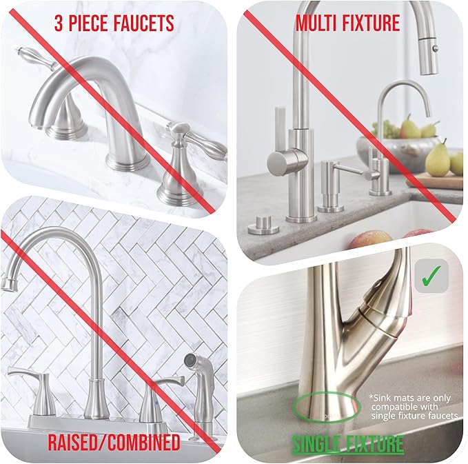 Ternal Original SINKMAT 24in XL Faucet Splash Guard Extra Long Microfiber Sink Drip Catcher Mat Non Slip Countertop Protector Drying Pad Kitchen Bathroom RV Machine Washable [Moss Green]