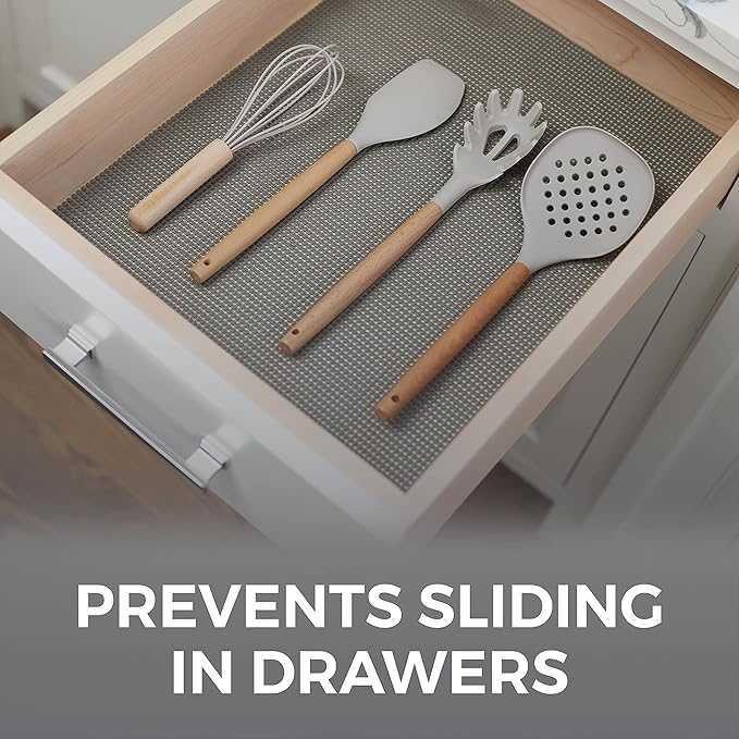 HOME GENIE Shelf Drawer and Cabinet Liner, Durable with Strong Grip, 12 in x 20 FT, Non Adhesive Liners Protect Kitchen Cabinets and Cupboard, Pantry, Bathroom Drawers and Shelves, Desks, Slate Gray