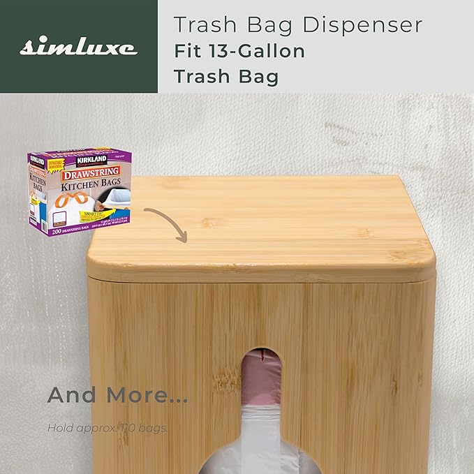 Trash Bag Dispenser – Wall Mounted & Stackable Garbage Bag Holder Dispenser for Kitchen & Pantry | Durable, Minimal, and Effortlessly Organized (Large)