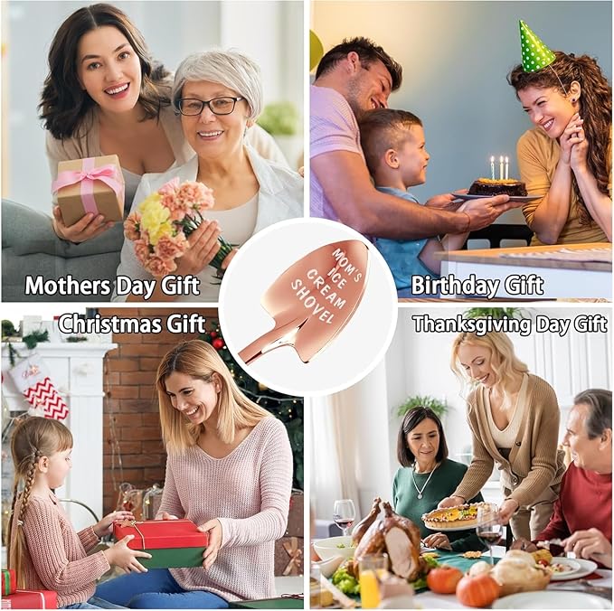 Gifts for Mom from Daughter Son Kids Mothers Day Gifts from Kids. MOM Birthday Gifts Ice Cream Spoon Scoop for Ice Cream Lovers, Gifts for Women