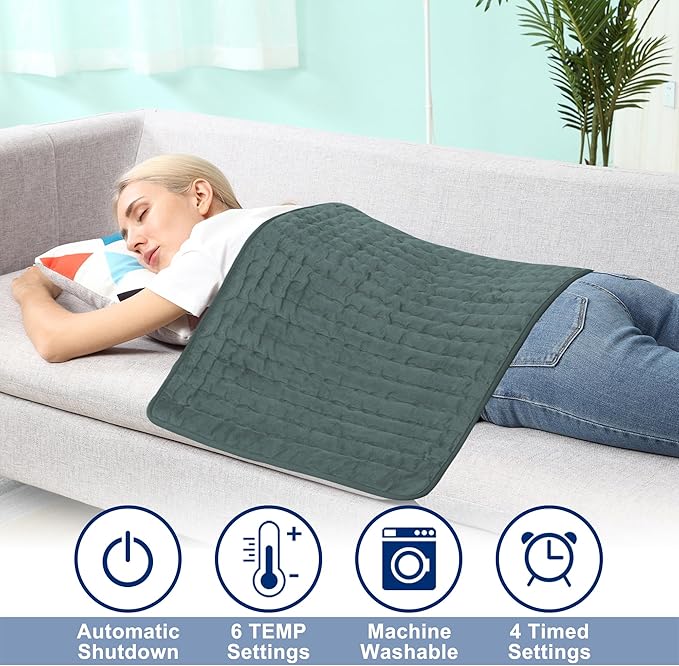 40x20 Inch Electric Heating pad for Back Neck Shoulder Knee Arms Legs- Electric Heat Pads with 6 Heat Settings & Auto Shut Off &Dry/Moist Heat Heating Pad for Birthday Mother Father Girl Men Women