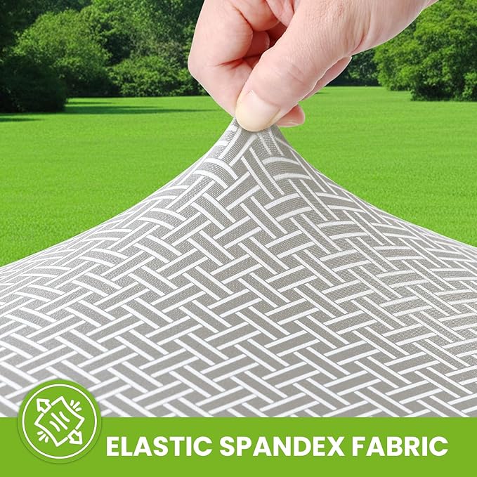 Smiry Spandex Fitted Tablecloth for 4 Foot Rectangle Tables, Washable Picnic Table Cover with Elastic, Stretch Reusable Table Cloth for Outdoor, Camping, Dining & Kitchen (Woven, 24"x48")