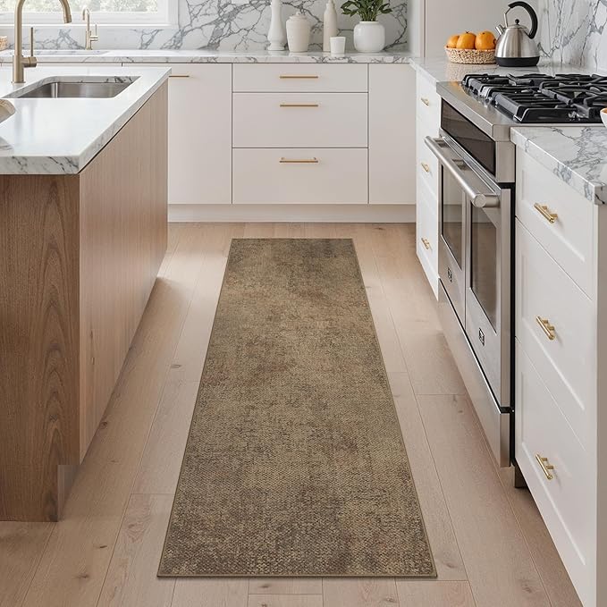 GENIMO Kitchen Mats for Floor, Washable Absorbent Runner Rugs for Kitchen, 20"x70" Jute Rug, Cushioned Non Slip Kitchen Rugs for Kitchen Floor, Standing Mat Rug for Home, Sink, Laundry