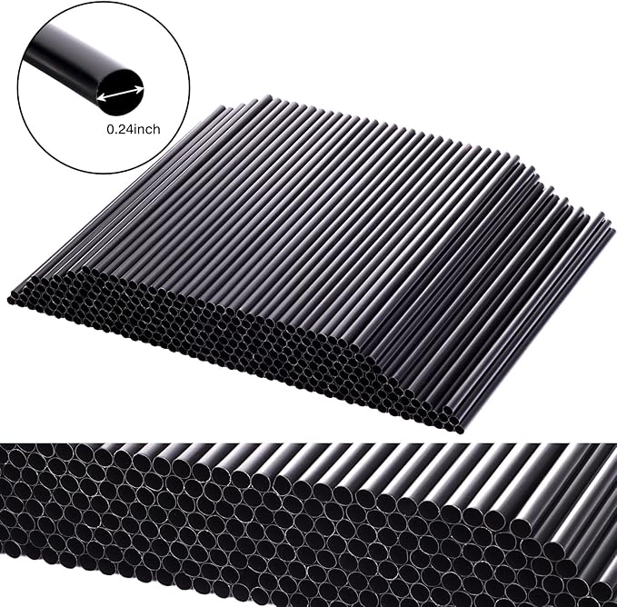 Tomnk 300pcs Straws Disposable, 8.25 Inches Plastic Straws, Plastic Drinking Straws for Tumblers and Ice Coffee