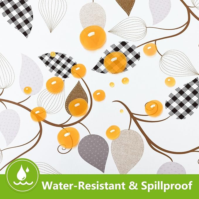 Smiry Spandex Fitted Tablecloth for 6 Foot Rectangle Tables, Washable Picnic Table Cover with Elastic, Stretch Reusable Table Cloth for Outdoor, Camping, Dining & Kitchen (Leaves, 30"x72")