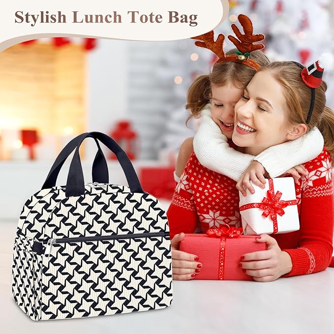 KUBYA Lunch Bag Lunch Box for Women, Cute Corduroy Insulated Reusable Work Leakproof Simple Adults Large Lunch Boxes Tote Bag Men Cooler Bag