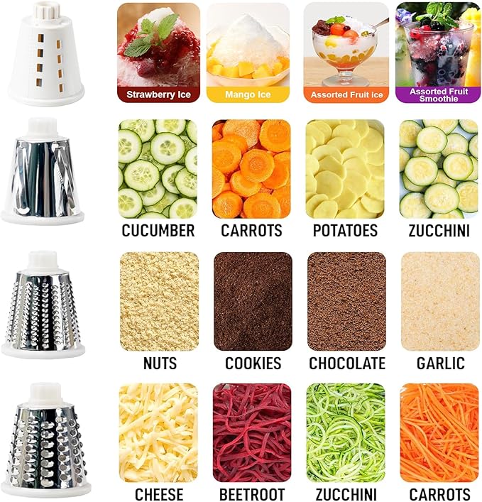 KalraMay Rotary Cheese Grater with Handle, Multifunctional Kitchen tool, Stainless Steel Rotary Grater Slicer for Fruit, Vegetables, Nuts (Red)