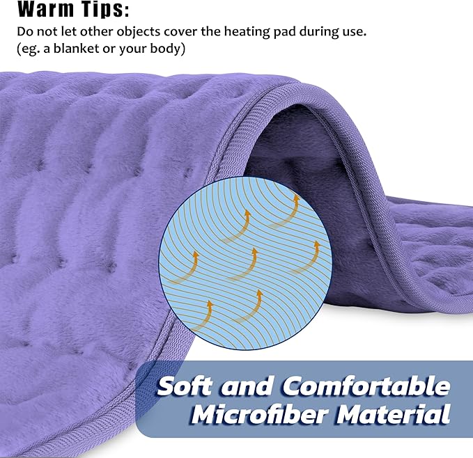 Electric Heating pad for Back Neck Shoulder Knee Arms Legs- Electric Heat Pads with 6 Heat Settings & Auto Shut Off &Dry/Moist Heat Heating Pad for Birthday Mother Father Girl Men Women