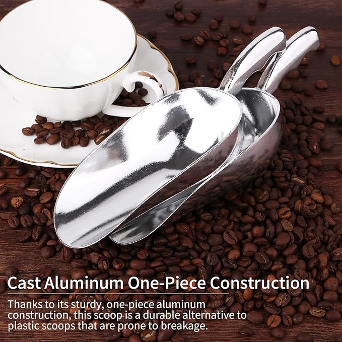 12 Oz Cast Aluminum Bar Ice Scoop,Suitable for wedding, buffet-1pc
