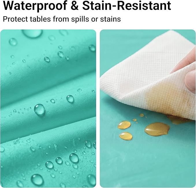 Auros Premium Plastic Tablecloths 10 Pack, 54 x 108 Inch Rectangle Disposable Table Covers for 6FT Tables, Thick & Durable, Waterproof & Spill-Proof, Easy Cleanup for Parties, Wedding, Aqua