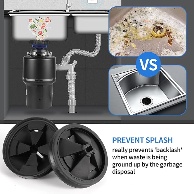 RQYEKDO Garbage Disposal Splash Guard,1 Pack 3 3/8 Inch Sink Baffle Drain Plugs QCB-AM Replacement for InSinkErator Evolution Series Moen Models,Garbage Disposal Parts Accessories