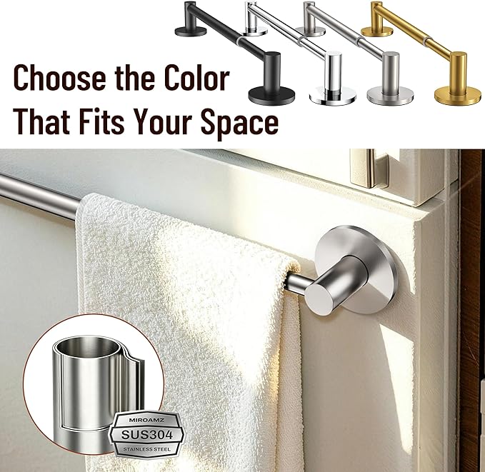 Magnetic Towel Bar, Adjustable Towel Rod with Larger Magnetic Base & Hidden Magnet Design, Non-Slip Magnetic Towel Holder for Refrigerator, Dishwasher, Oven, Washer (Silver, 2Pack)