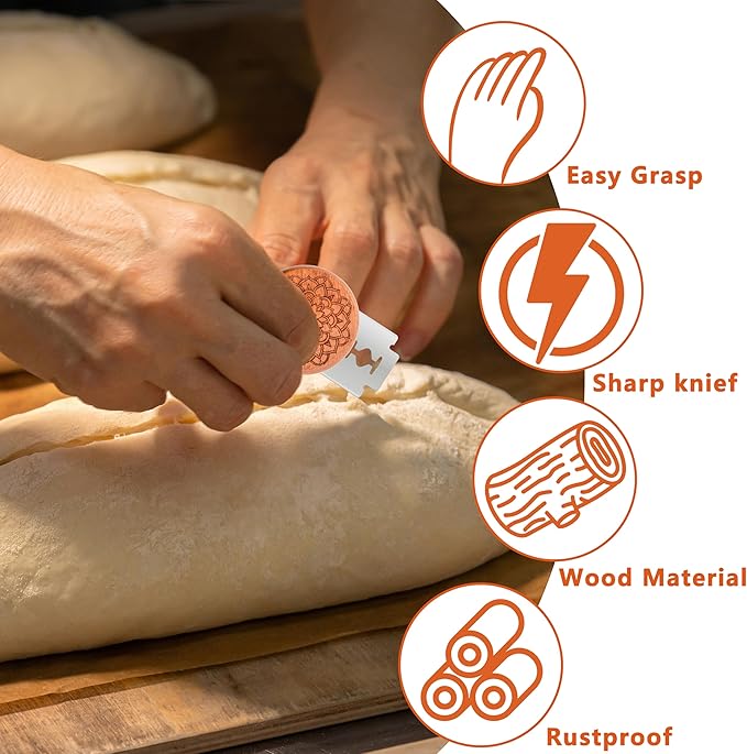 UFO Bread Lame Cutter for Homemade Sourdough,Bread Scorer Tool for Sourdough with 5 Blades and Case,Slashing Tool Bread Cutting Knife for Artisan Bread and Baguette Makers,Dahlia