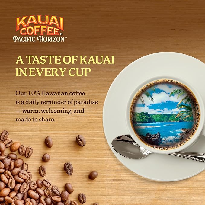 Kauai Coffee K-Cup Pods for Keurig Brewers – Arabica Coffee, 10% Hawaiian – Medium Roast, Banana Flavor with Creamy Vanilla – Banana Crème, 1 Pack of 48 Single Serve K-Cups
