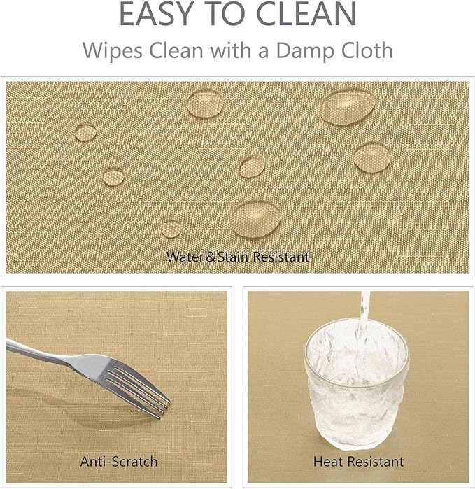 Veblandy Faux Linen Rectangle Tablecloth Waterproof 60x120 inch Table Cloth Stain and Wrinkle Resistant Washable, Decorative Fabric Table Cover for Dining, Kitchen, Wedding and Parties, Coffee
