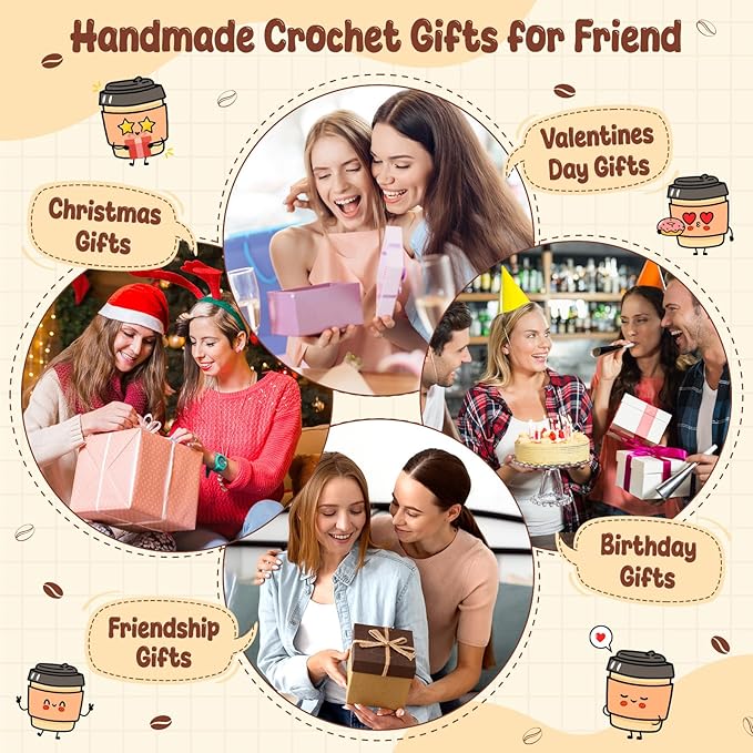 Agantree art Best Friend Birthday Women Gifts Coffee Lover Mug Birthday Graduation Friend Gifts for Women Men Best Friends BFF Work Bestie Coworker Positive Crochet Home Desk Decor