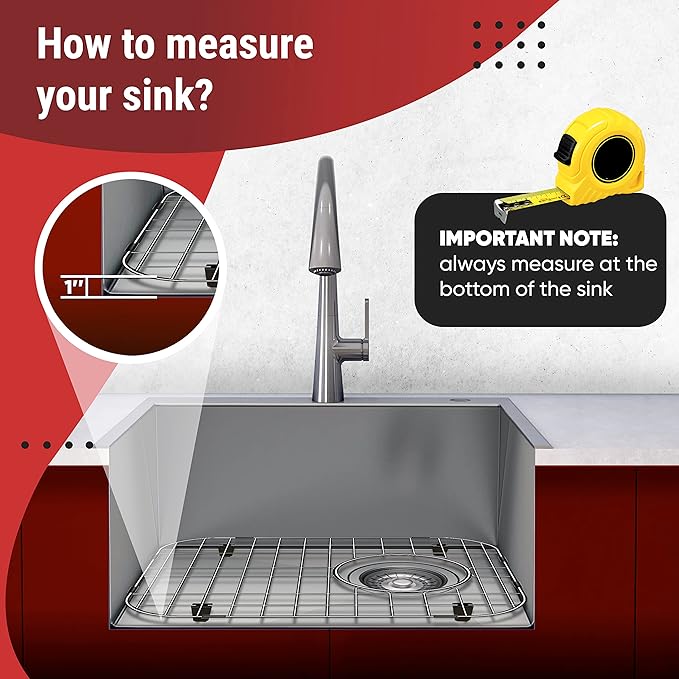 Sink Protectors for Kitchen Sink, Stainless Steel Protective Grid 11.26 x 14.5 Inch, Sink Rack for Bottom of Sink