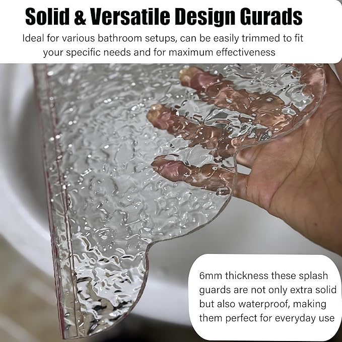 2-Pack Shower Splash Guard-Large Waterproof Self-Adhesive Shower Corner Guards for Bathtub, 11.5 x 9.1 inches