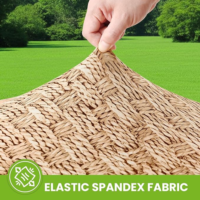 Smiry Spandex Fitted Tablecloth for 4 Foot Rectangle Tables, Washable Picnic Table Cover with Elastic, Stretch Reusable Table Cloth for Outdoor, Camping, Dining & Kitchen (Weave, 24"x48")