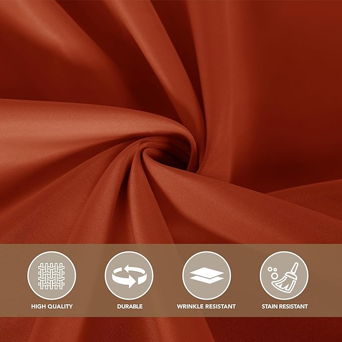 sancua Thanksgiving Tablecloths for 6 Foot Rectangle Tables, 8 Pack Burnt Orange - Washable Polyester Fabric Fall Table Cloth for Holiday Party, Birthday, Banquet Reception, 54x108 Inch Rust