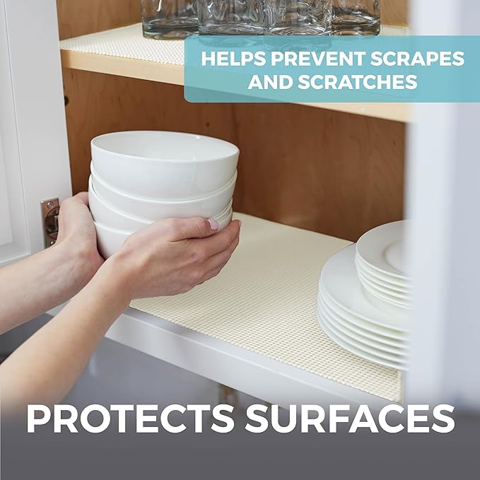 HOME GENIE Shelf Drawer and Cabinet Liner, Durable with Strong Grip, 20 in x 20 FT, Non Adhesive Liners Protect Kitchen Cabinets and Cupboard, Pantry, Bathroom Drawers and Shelves, Desks, White