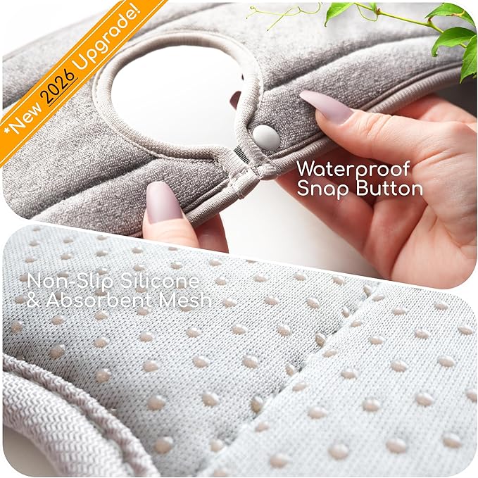 Ternal Original SINKMAT 24in XL Faucet Splash Guard Extra Long Microfiber Sink Drip Catcher Mat Non Slip Countertop Protector Drying Pad Kitchen Bathroom RV Machine Washable [Grey]