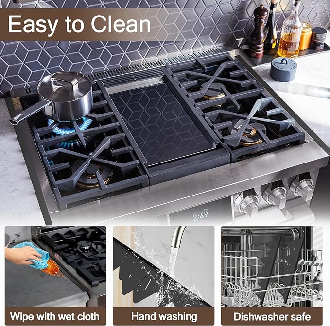 Stove Gap Covers Stainless Steel, 2Pack Retractable Length 13.8" to 27.5" Width 0.79", Heat-Resistant Stove Gap Filler & Range Trim Kit for Gaps Between Stove Top & Counter-Black