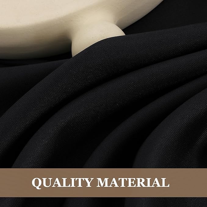 Fitable 6 Pack Black Round Table Clothes - 90 Inches in Diameter - Stain Resistant and Washable Tablecloths, Polyester Fabric Table Covers for Wedding, Party, Banquet, Gathering