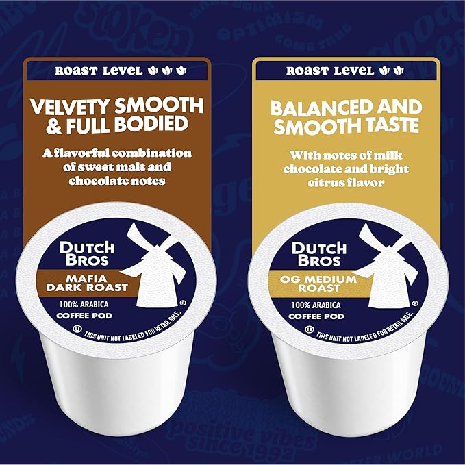 Dutch Bros® Medium and Dark Roast Coffee Variety Pack, 32 Count, Single Serve Coffee Pods for Keurig K-Cup Brewers