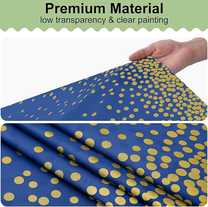 misaya 6 Packs Dot Disposable Table Cloth, 54 x 108 Inch Waterproof Plastic Tablecloth, Rectangle Gold Dots in Navy Table Covers for Picnic, Birthday, Party