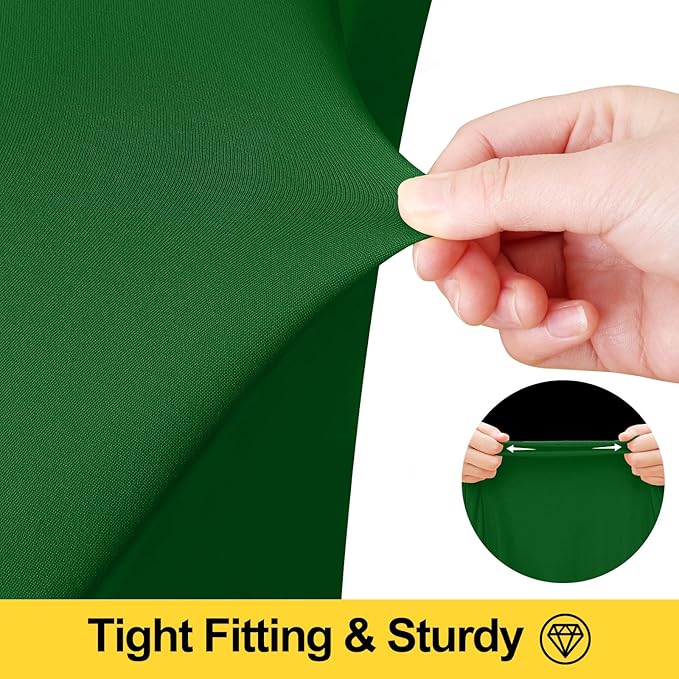 Smiry Spandex Tablecloth 2 Pack, Elastic Fitted Stretch Tablecloth for 6FT Rectangle Tables, Waterproof Washable Table Cover Skirt for Wedding, Banquet & Parties (Emerald Green, 72Lx30Wx30H Inch)