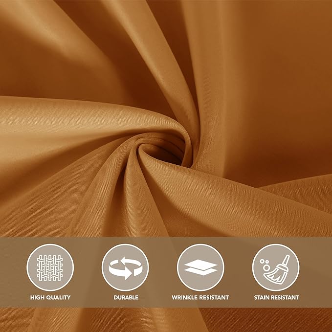 sancua Thanksgiving Tablecloths for 8 Foot Rectangle Tables, 6 Pack Light Brown - Washable Polyester Fabric Fall Table Cloth for Harvest Party, Birthday, Banquet Reception, 60x120 Inch Bronze