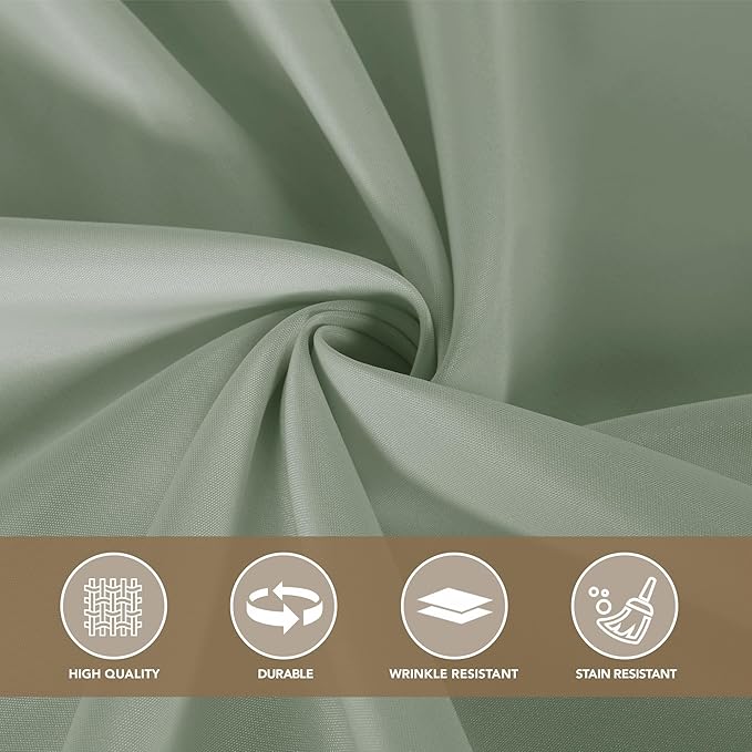 sancua Round Tablecloth 108 Inch Diameter, 6 Pack - Circle Polyester Fabric Table Cloth for Wedding Party Reception Banquet Birthday, Washable Formal Table Cover (Fit 42-96 Inch Tables), Sage Green